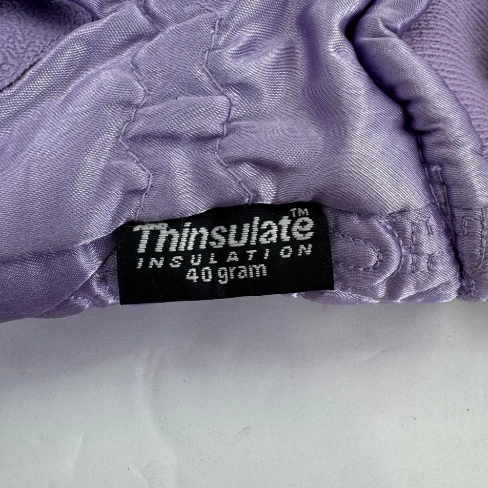 Athletech Thinsulate Gloves Girls XL Purple Quilted Heart Insulated Winter Ski